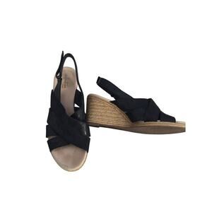 Clarks Womens Espadrilles Wedge Sandals US 11 EU 42.5 Comfort Boho Black Beach